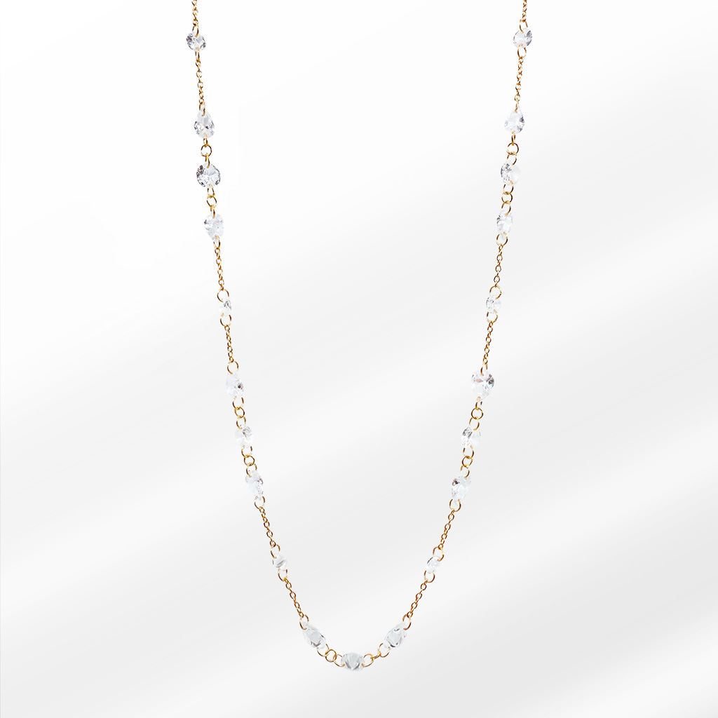 3303 Crystalia Sky Gold Kolye - Görsel 1