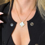 Graceful Pearly Large Gold Silver Necklace - Image 2