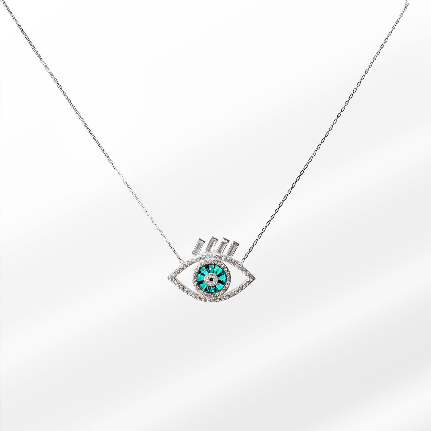 6-s Lunar Eye Silver Kolye - Görsel 1